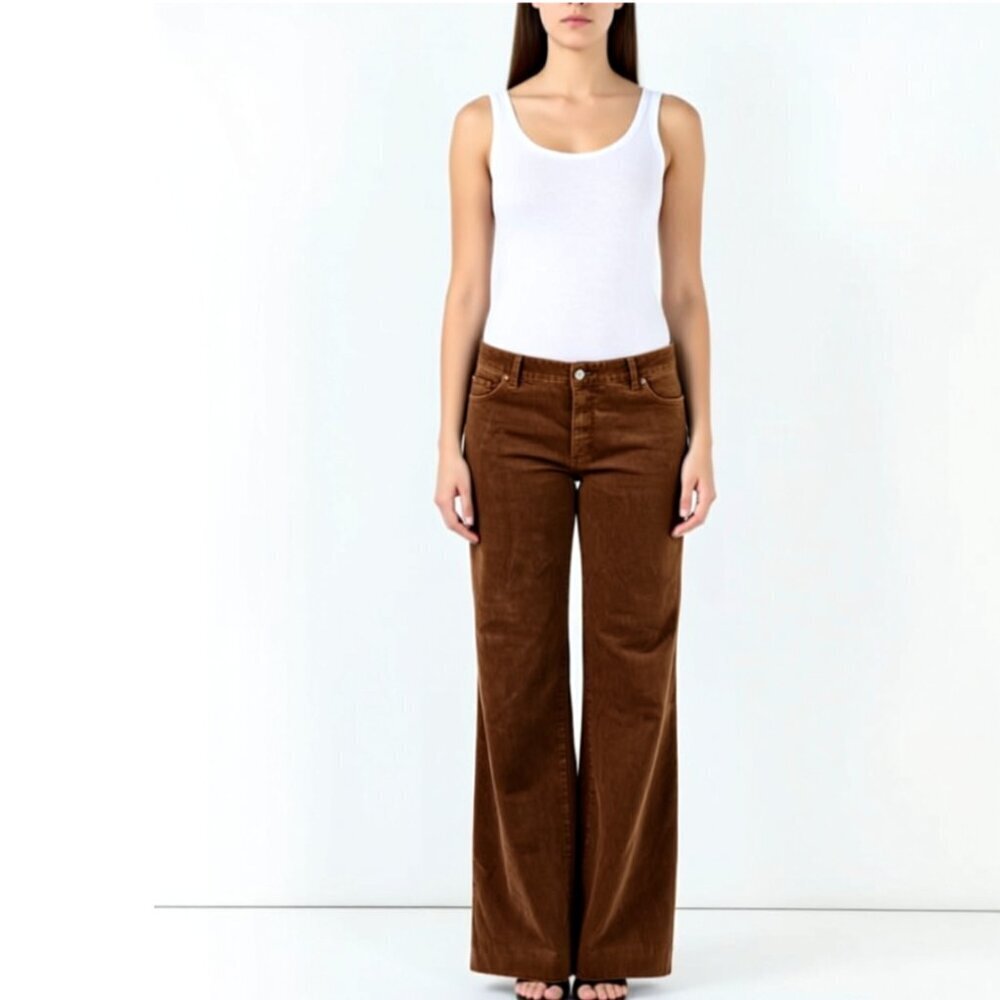 St. Johns Bay Brown Corduroy Bootcut Leg Pants/Jeans Women's Plus Size 16!